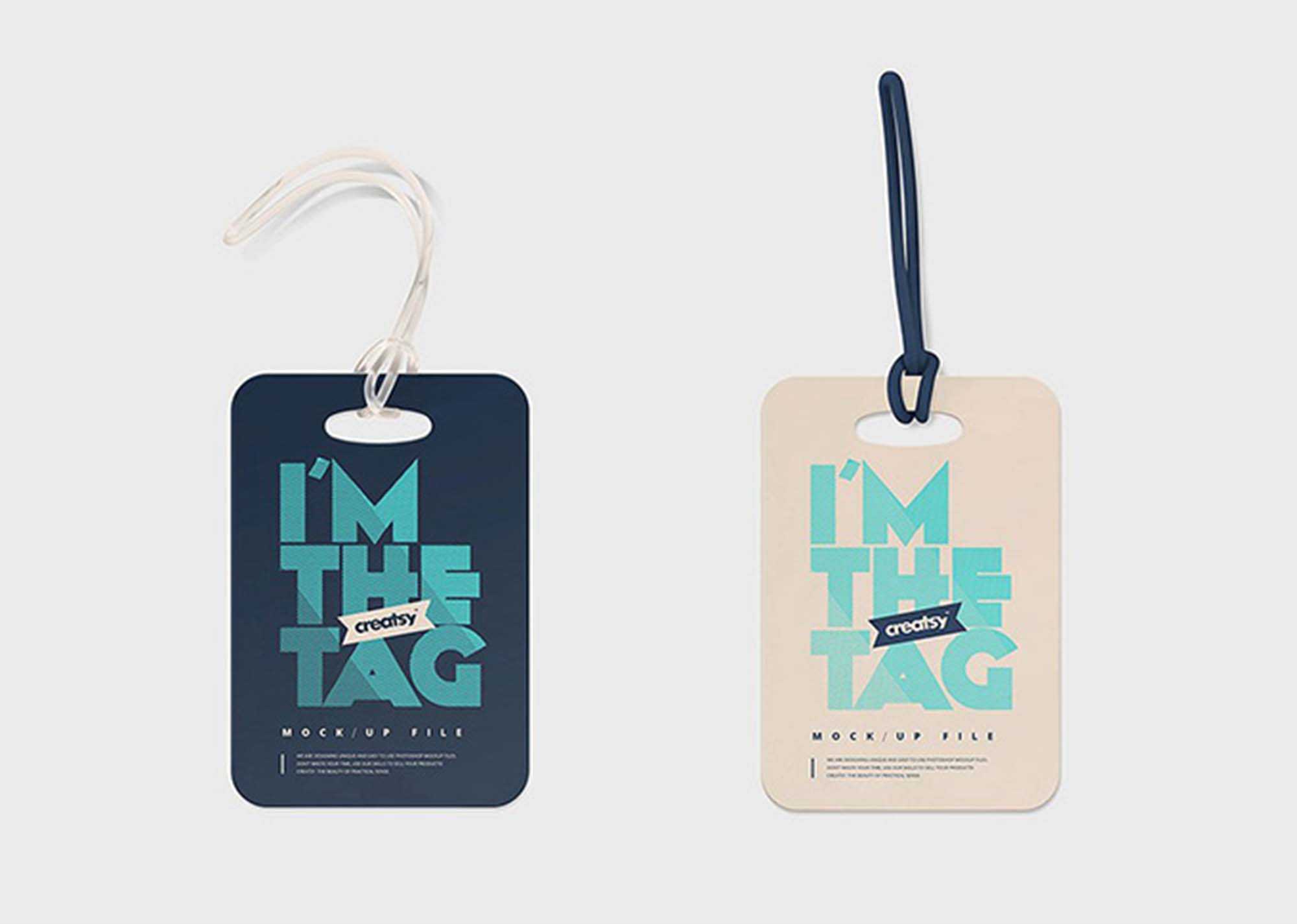 Free Luggage Diaper Tag Mockups (PSD)