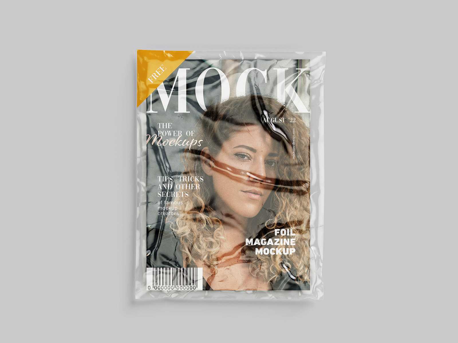 Free magazine in foil mockup - Instant Download