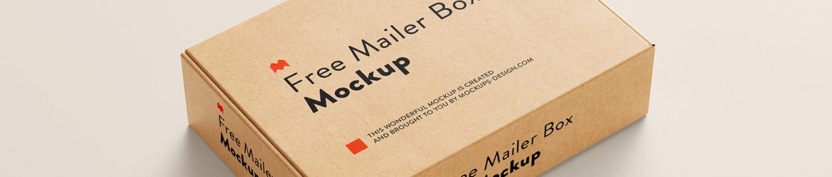 Free mailer box mockup
