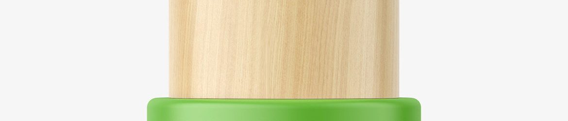 Free matt bottle with wooden cap mockup