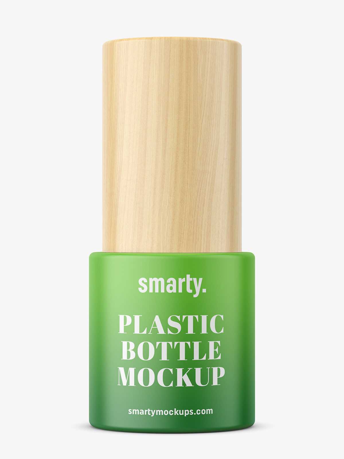 Free matt bottle with wooden cap mockup