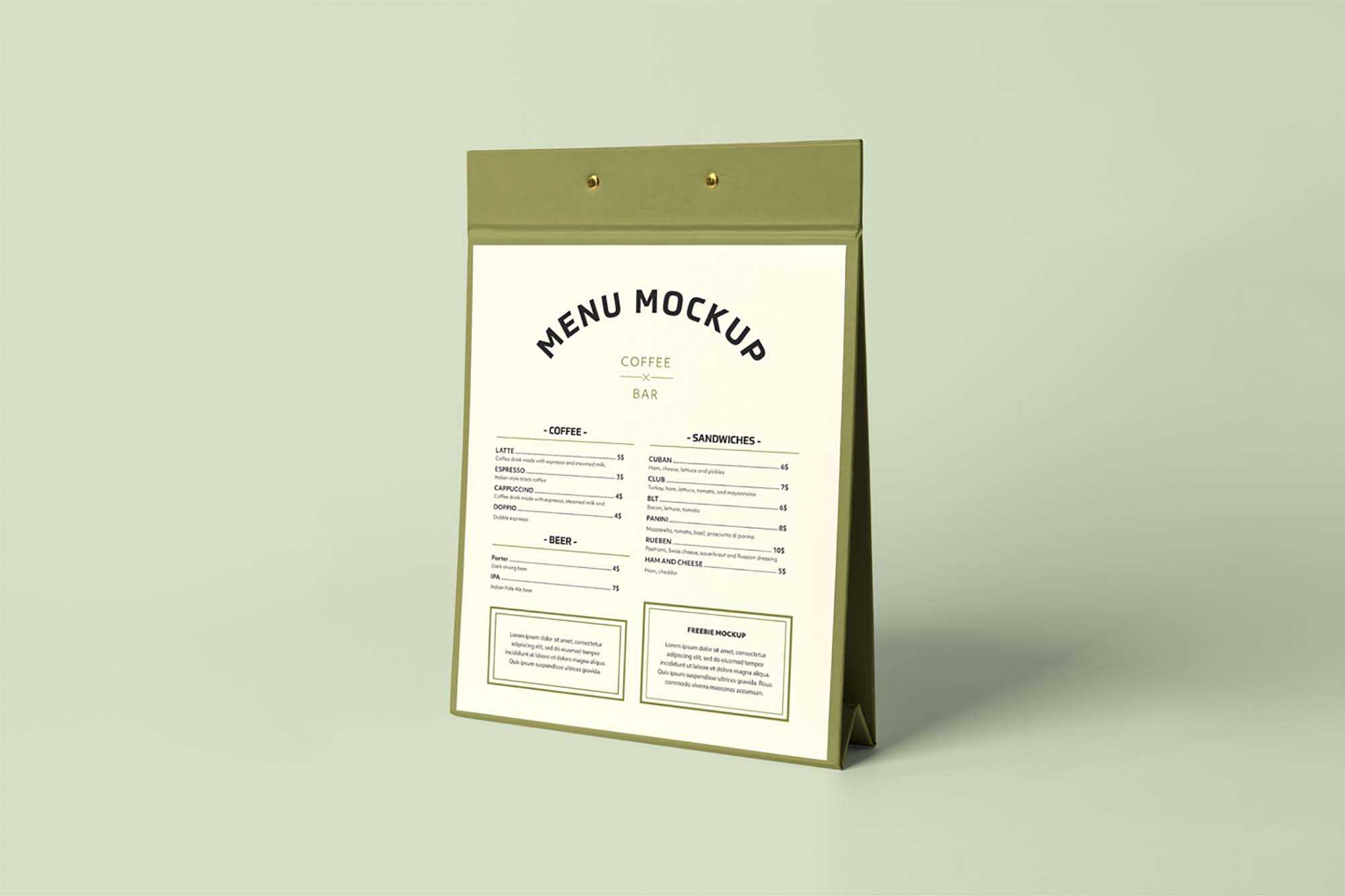 Free Menu Stand Mockup (PSD)