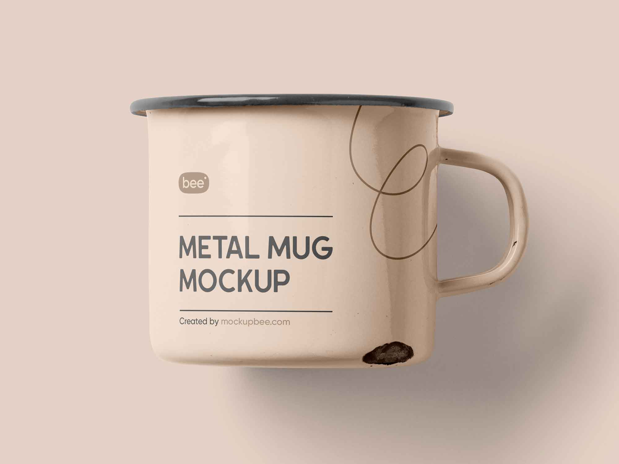Free Metal Mug Mockup (PSD)