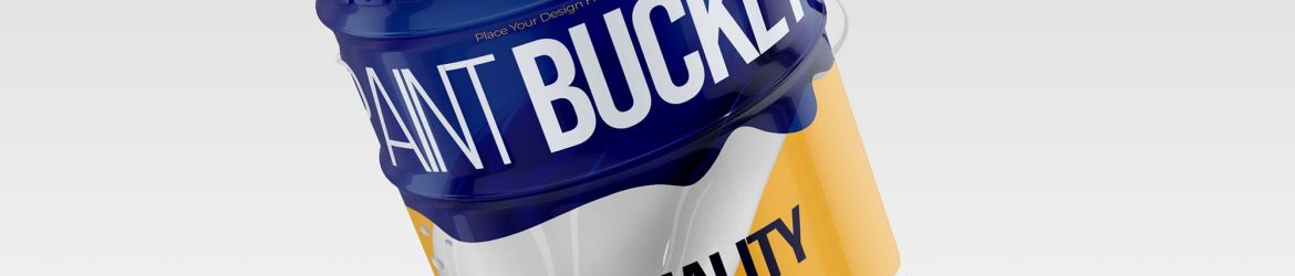 Free Metal Paint Bucket Mockup (PSD)