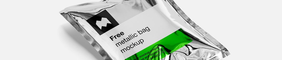 Free metallic bag mockup