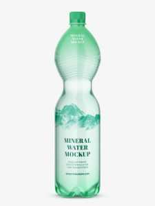 Free mineral water bottle mockup / green