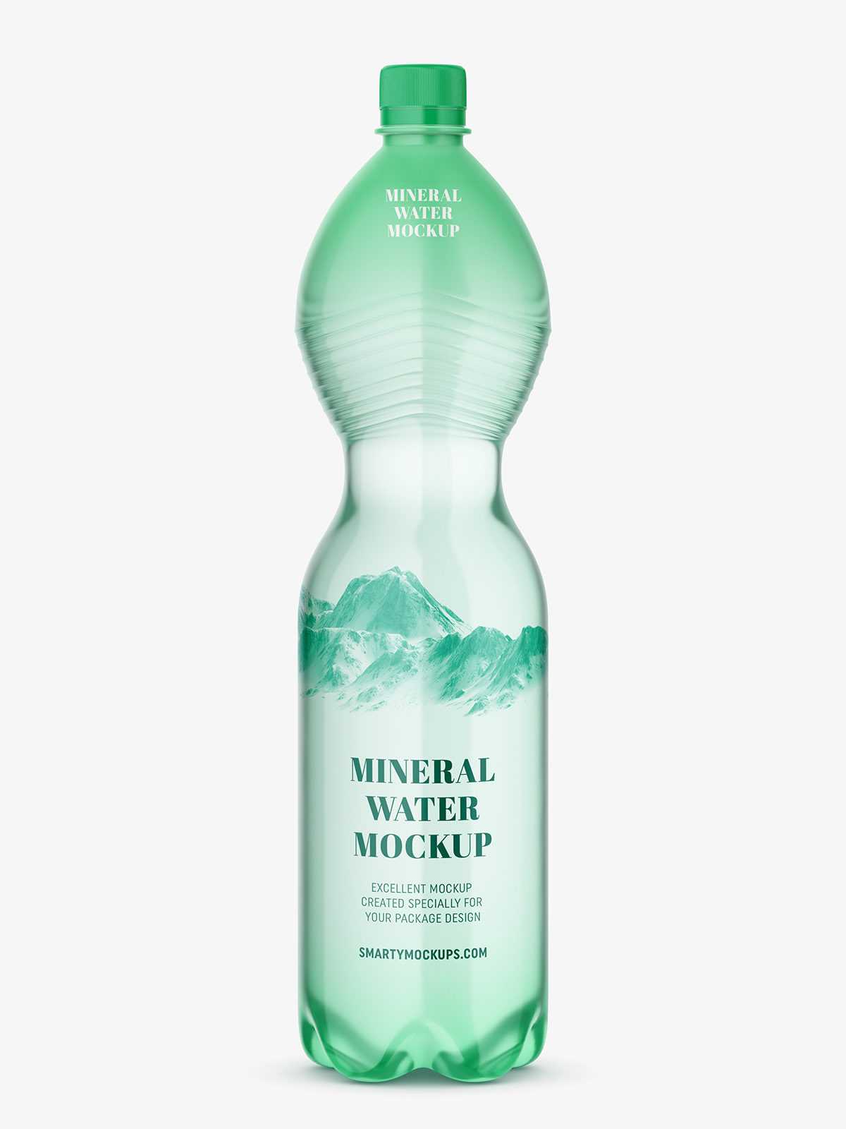 Free mineral water bottle mockup / green