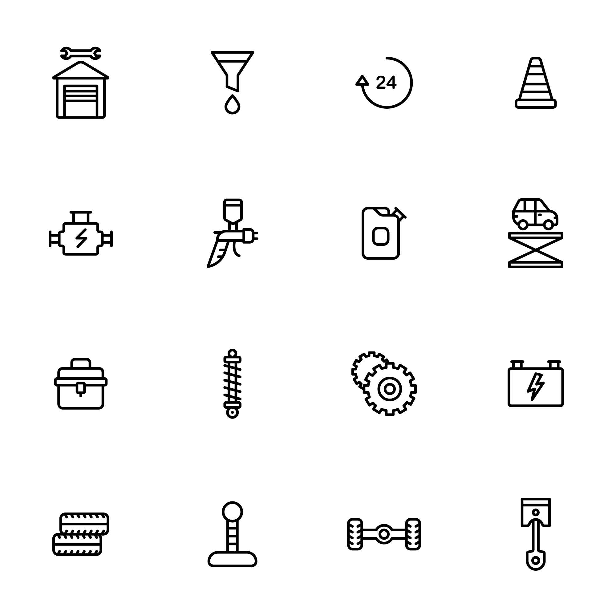 Free Minimal Car Service Icons