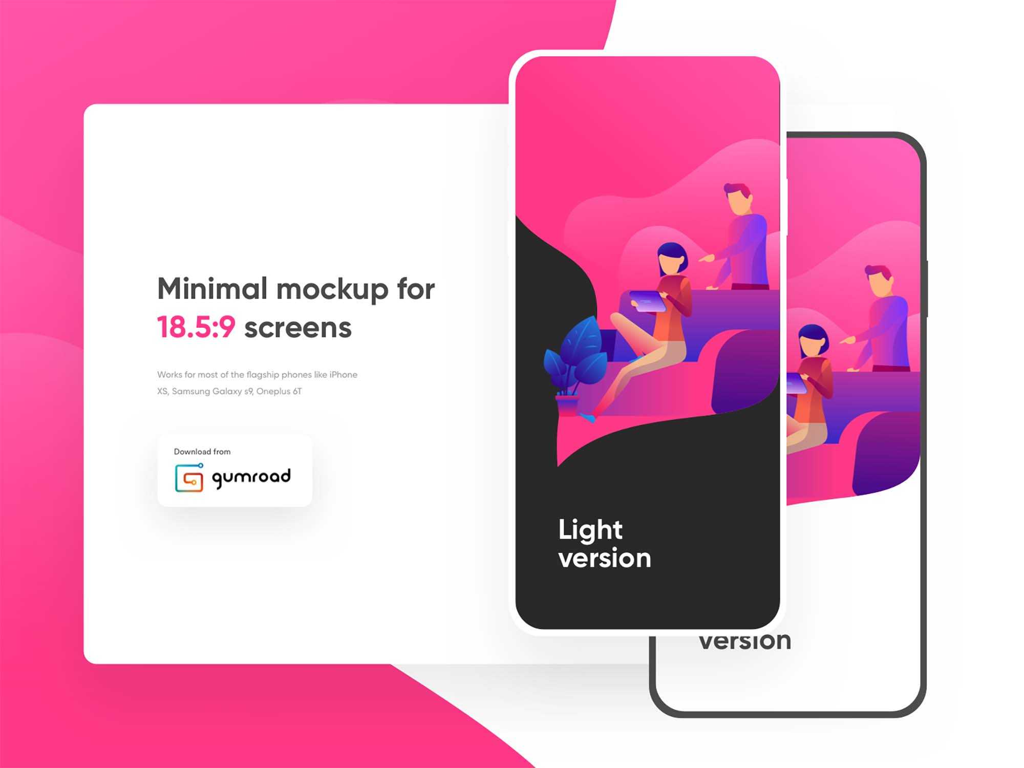 Free Minimal Phone Mockups (PSD)