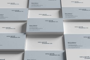 Free Minimalist Business Card Stacks Mockup (PSD)