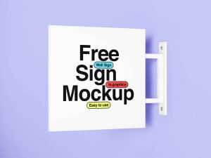 Free Minimalistic Wall Sign Mockup (PSD)
