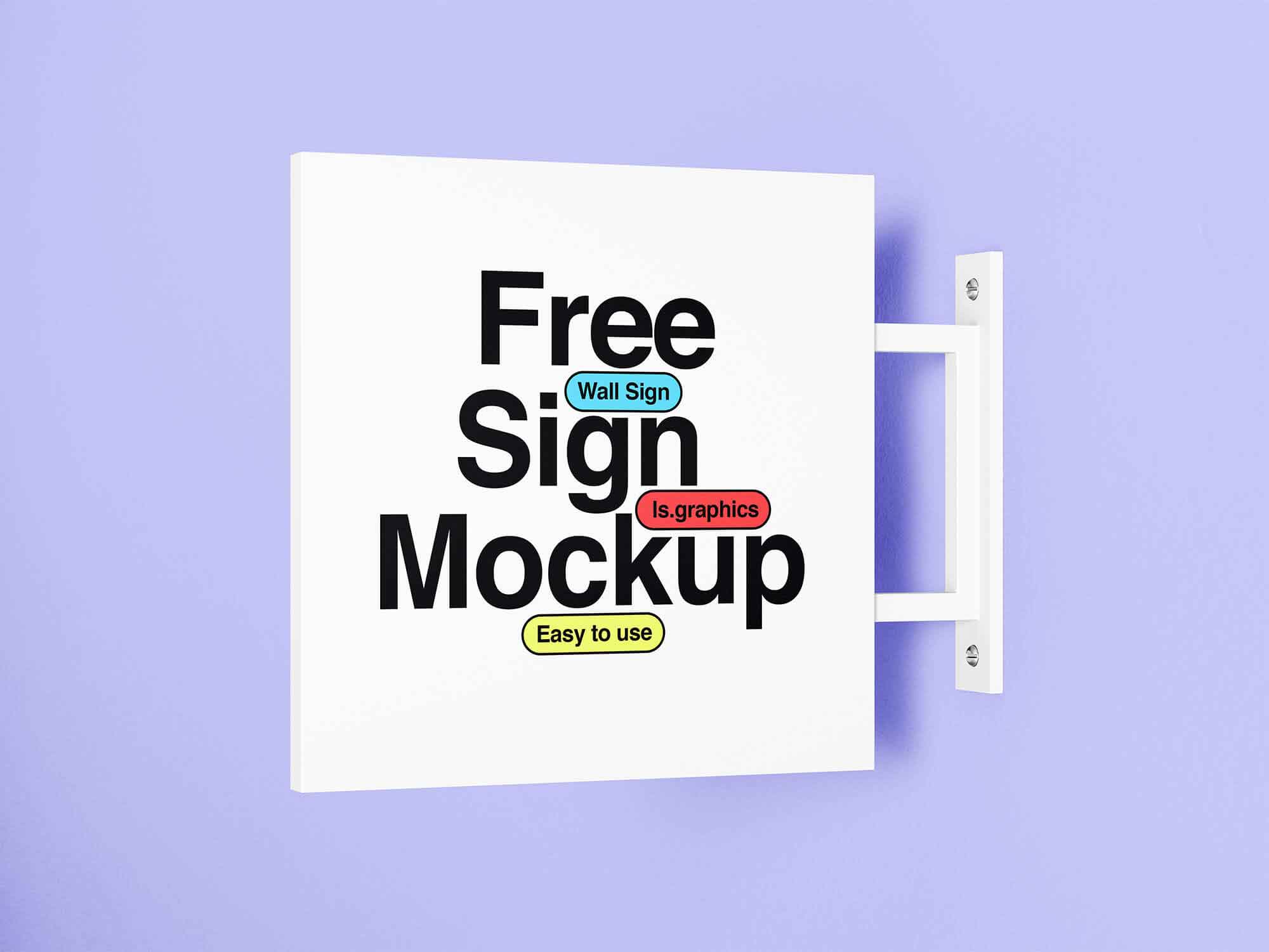 Free Minimalistic Wall Sign Mockup (PSD)