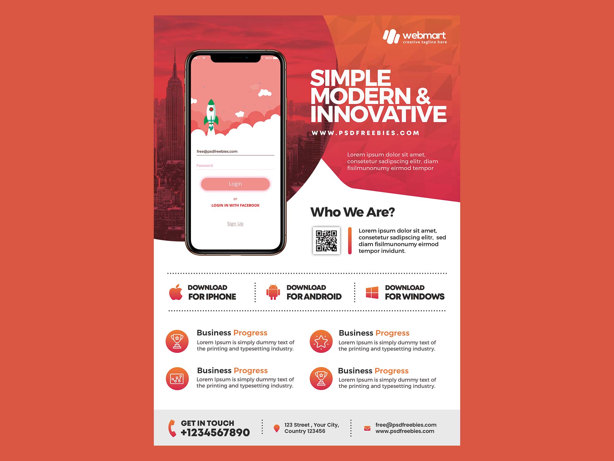 Free Mobile App Promotion Flyer Template (PSD)