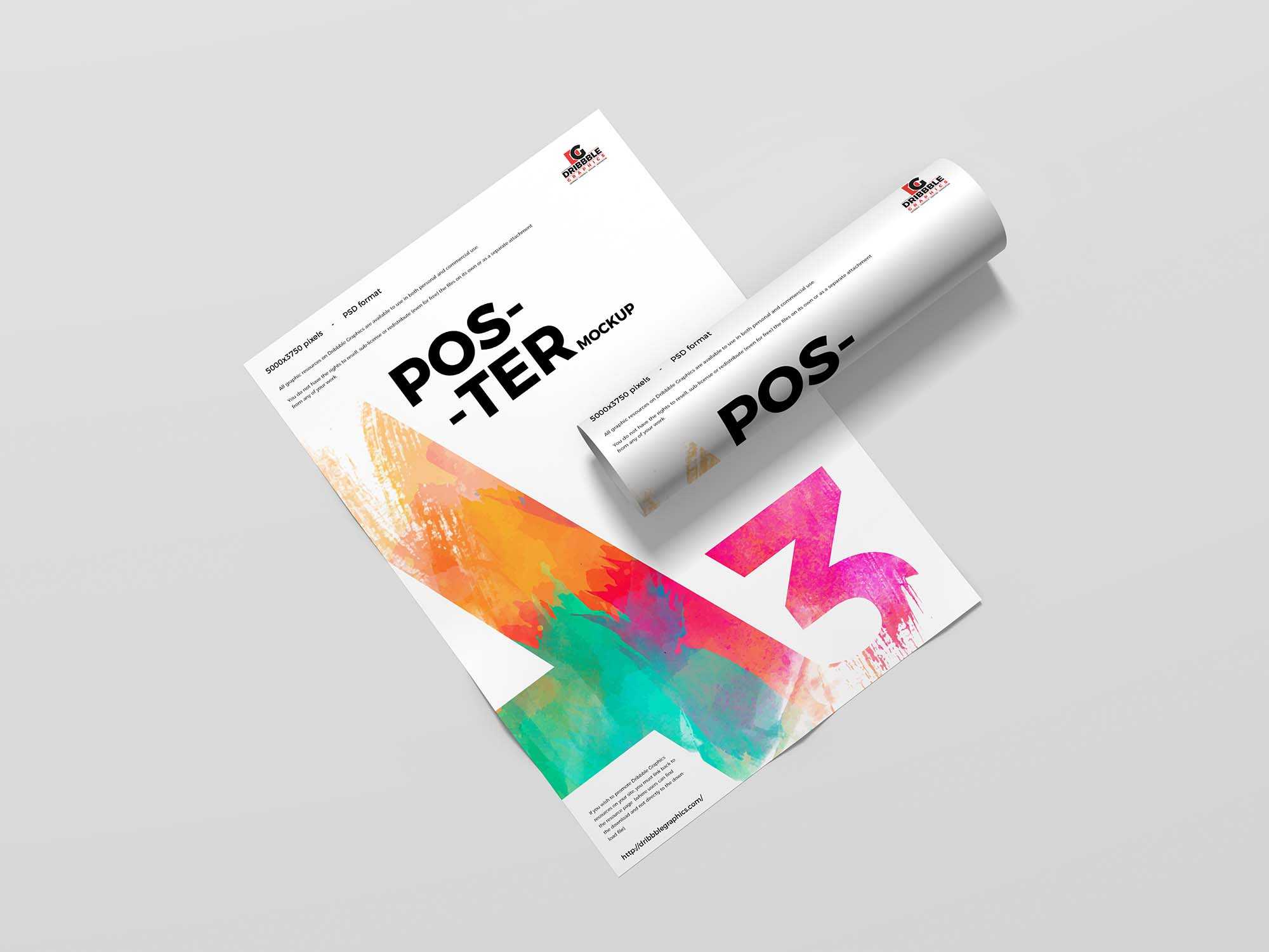 Free Modern A3 Poster Mockup (PSD)
