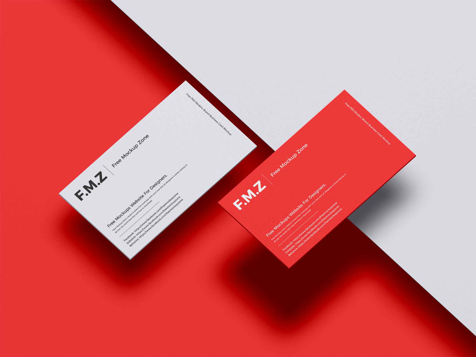 Free Modern Brand Business Card Mockup (PSD)