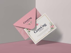 Free Modern Greeting Card Mockup (PSD)