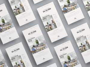 Free Modern Grid DL Flyer Mockup (PSD)