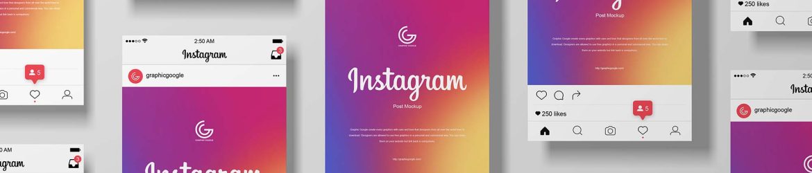 Free Modern Grid Instagram Post Mockup (PSD)