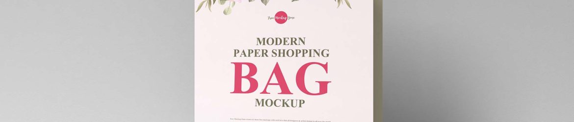 Free Modern Paper Shopping Bag Mockup (PSD)