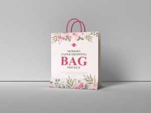 Free Modern Paper Shopping Bag Mockup (PSD)