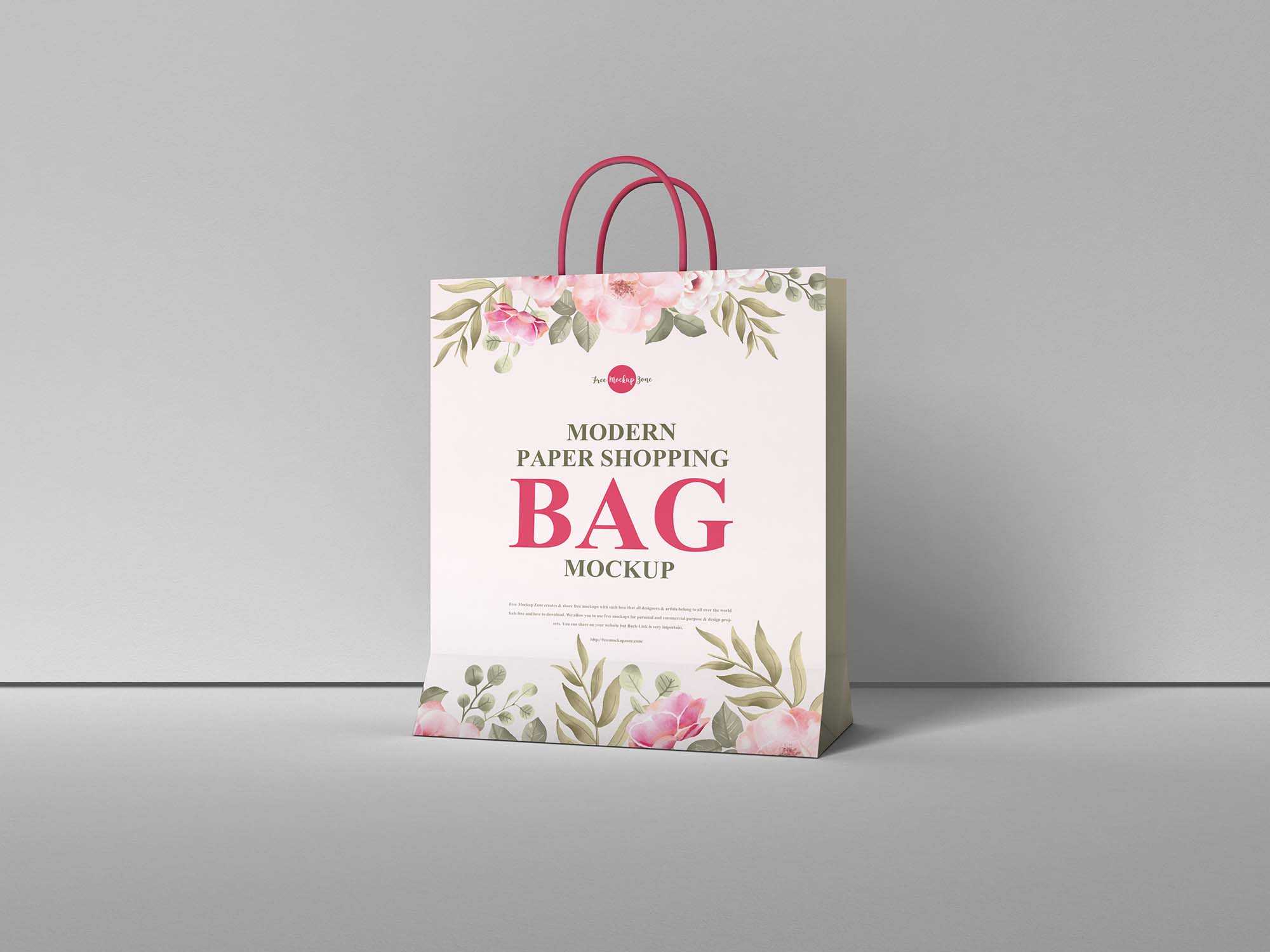 Free Modern Paper Shopping Bag Mockup (PSD)