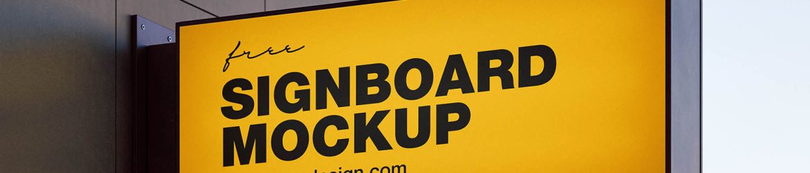 Free modern signboard mockup - Instant Download