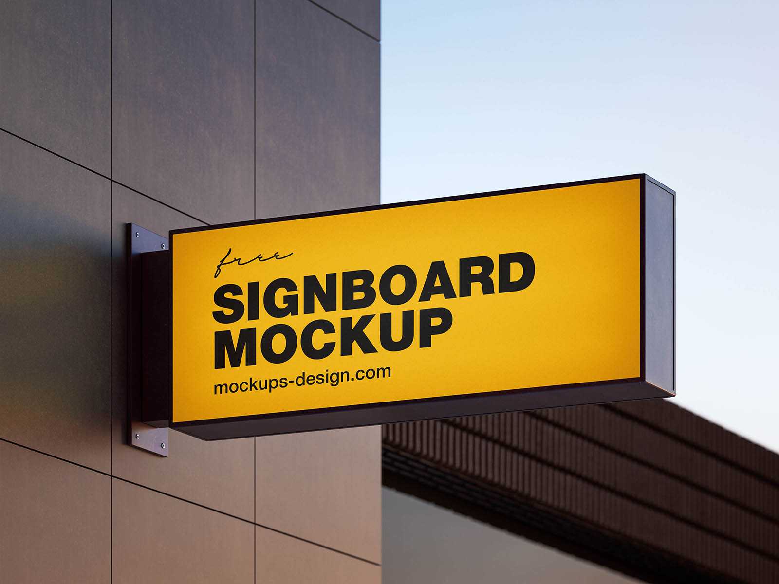 Free modern signboard mockup - Instant Download