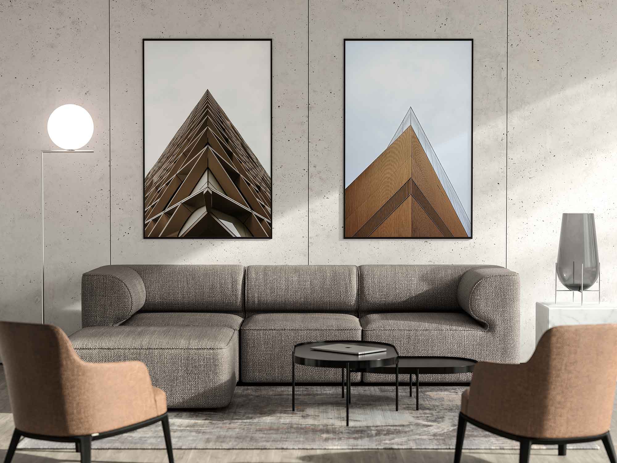 Free Modern Vertical Posters Mockup (PSD)