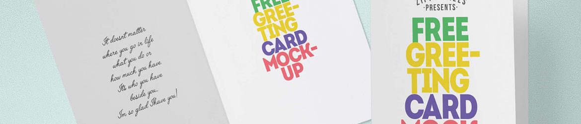 Free Modifiable Greeting Card Mockup (PSD)