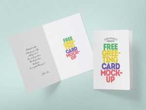 Free Modifiable Greeting Card Mockup (PSD)