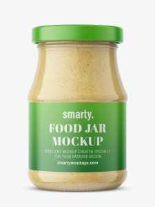 Free mustard jar mockup