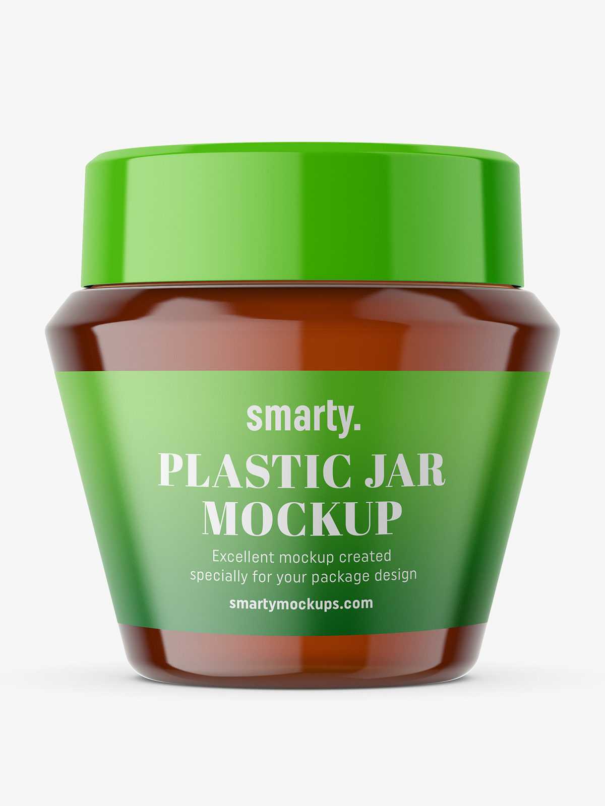 Free narrowing amber jar mockup