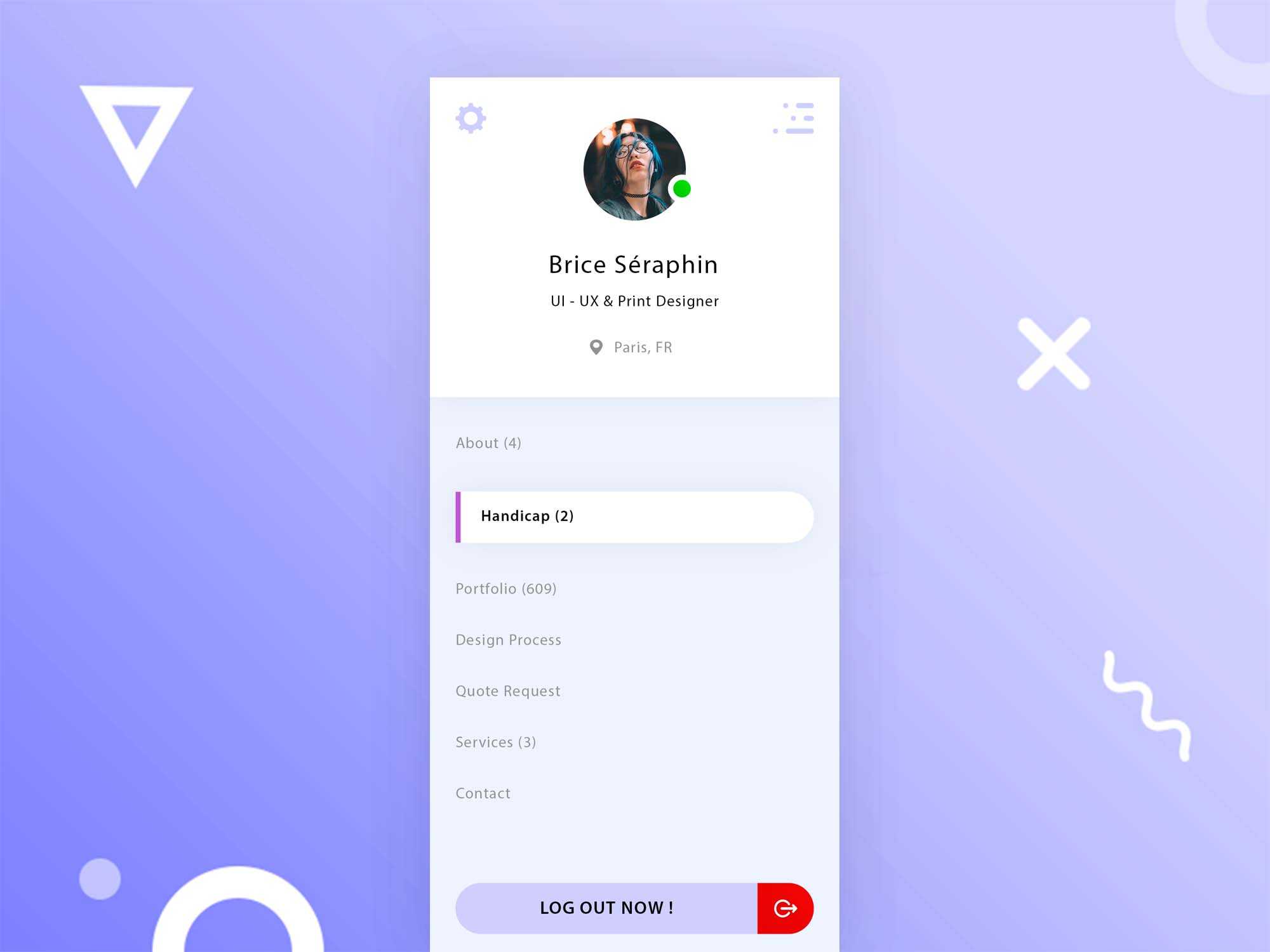 Free Navigation Menu UI Template (PSD)