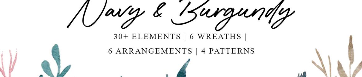 Free Navy & Burgundy Watercolor Graphics (PNG)