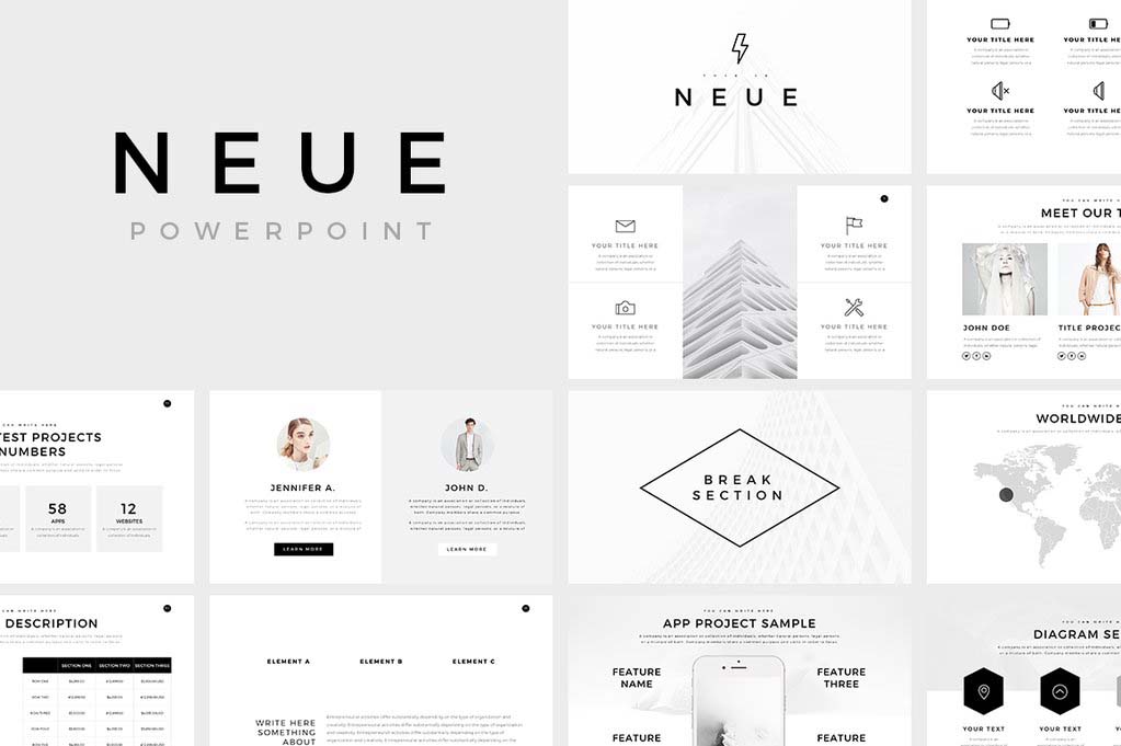Free Neue Minimal PowerPoint Template
