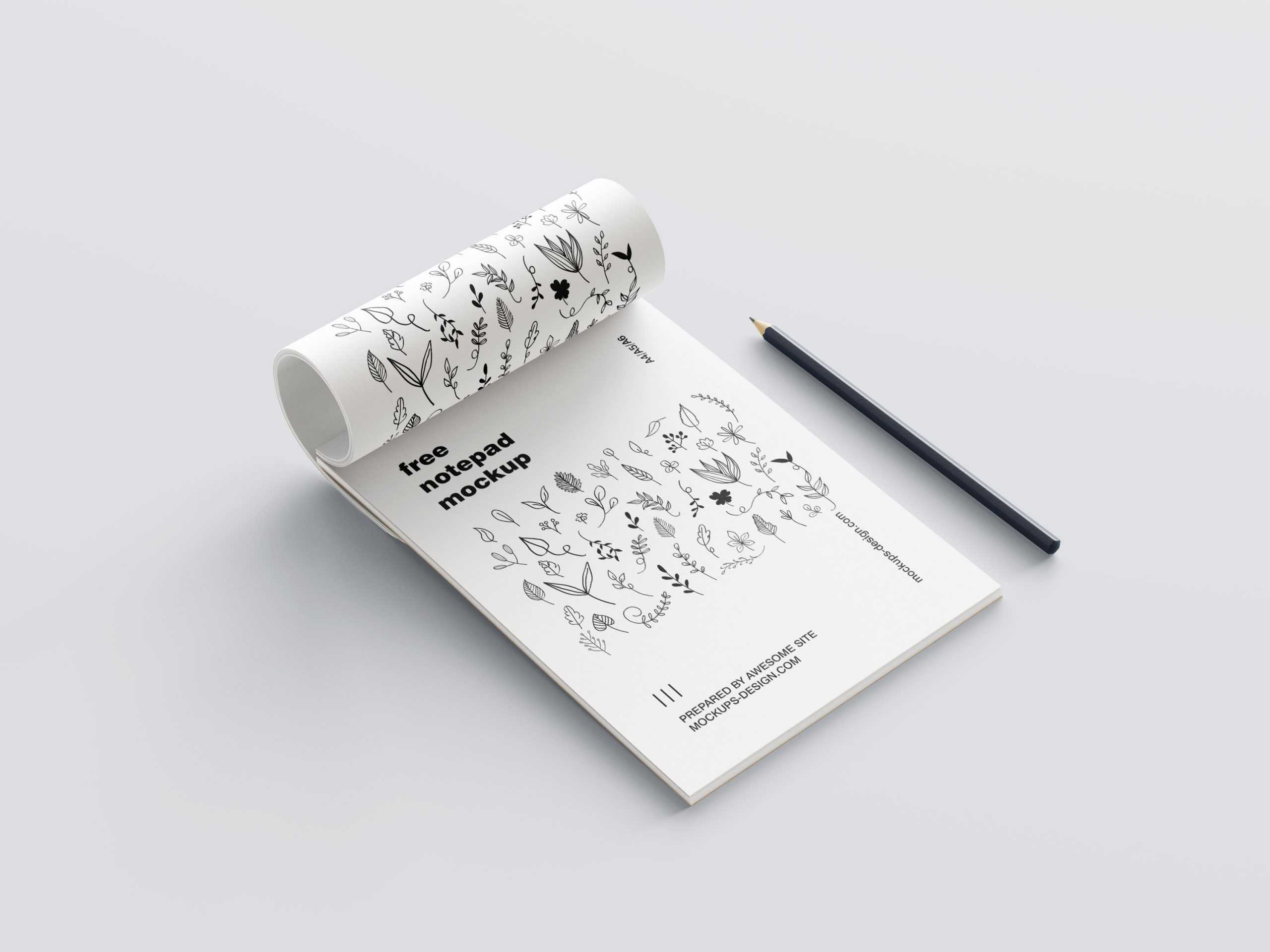Free notepad mockup