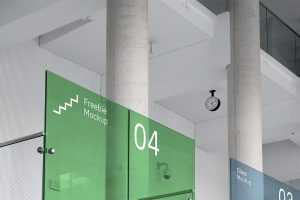 Free Office Glass Branding Mockup (PSD)