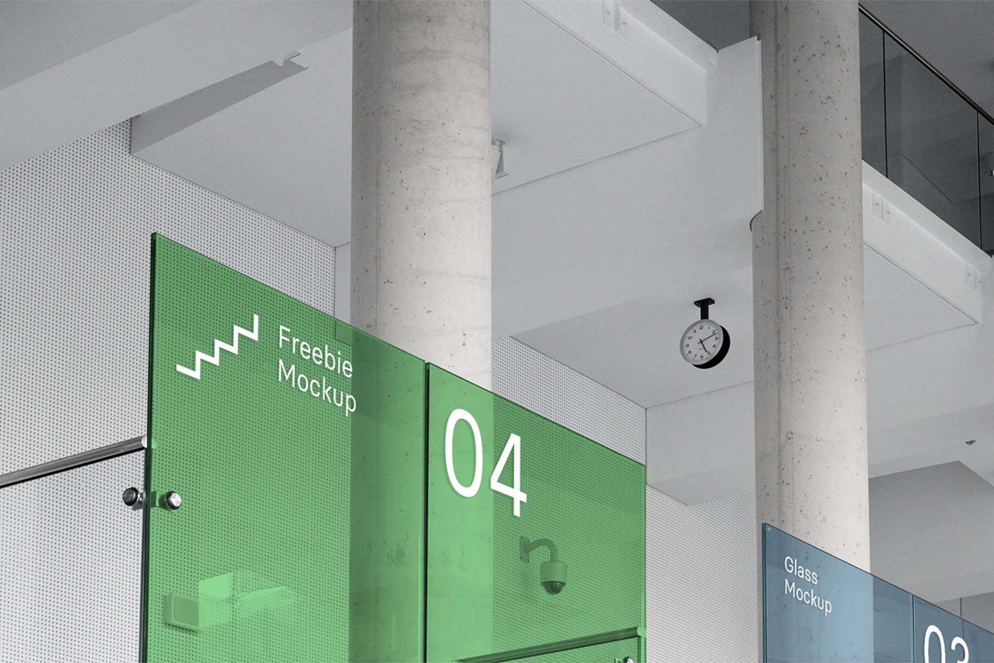 Free Office Glass Branding Mockup (PSD)