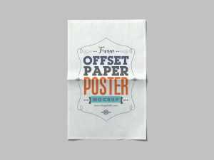 Free Offset Paper Poster Mockup (PSD)