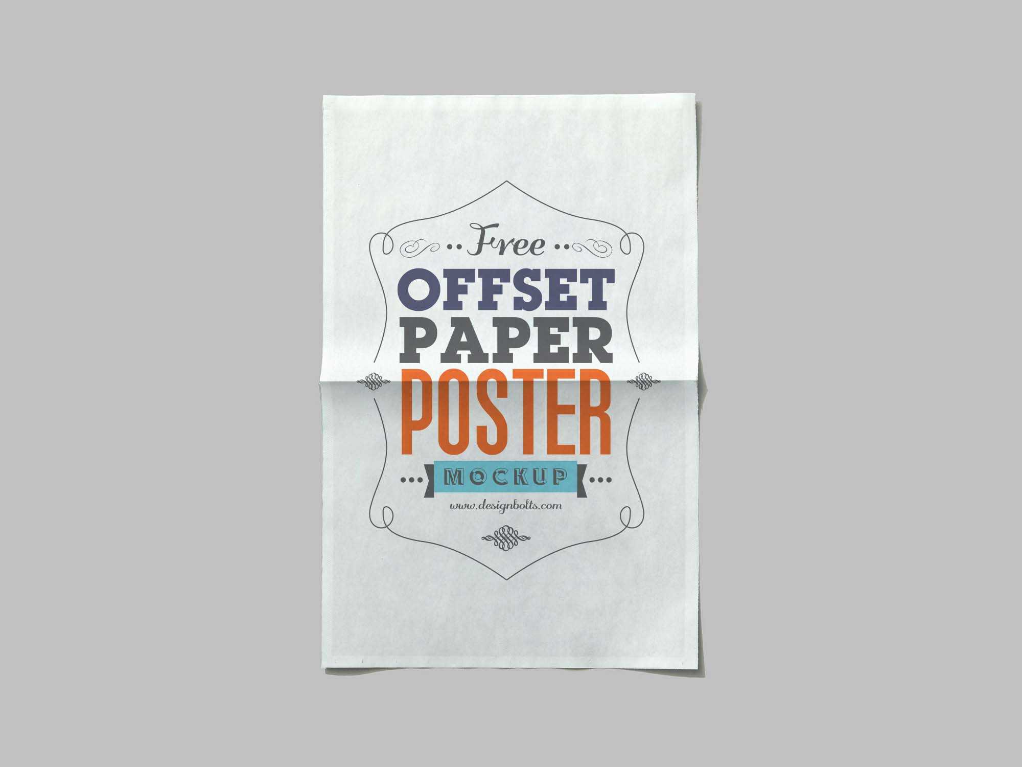 Free Offset Paper Poster Mockup (PSD)