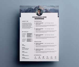 Free One-Page Clean Resume Template (PSD)