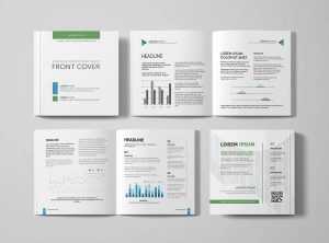 Free Open and Closed Square Magazine Mockup (PSD)