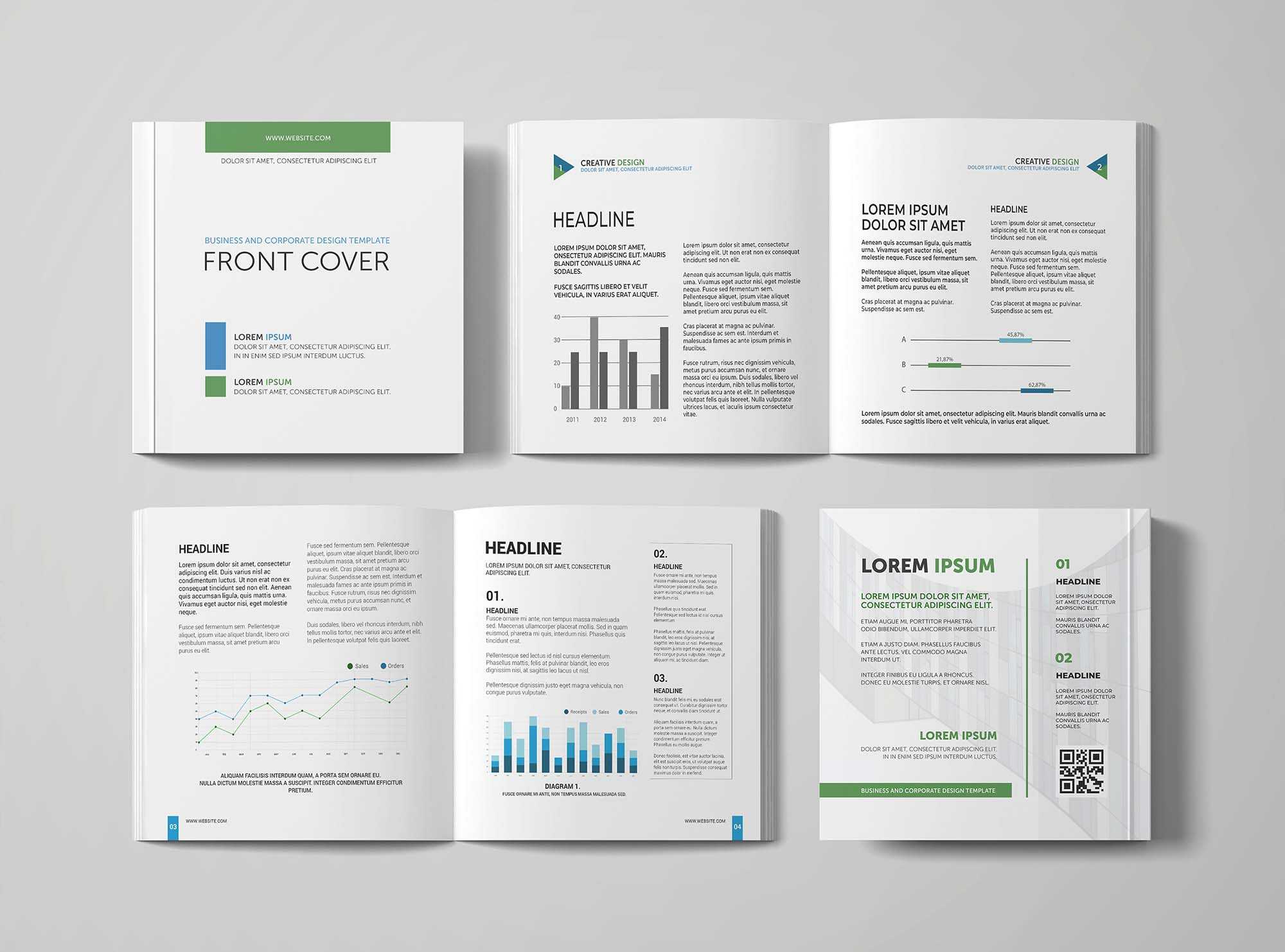 Free Open and Closed Square Magazine Mockup (PSD)