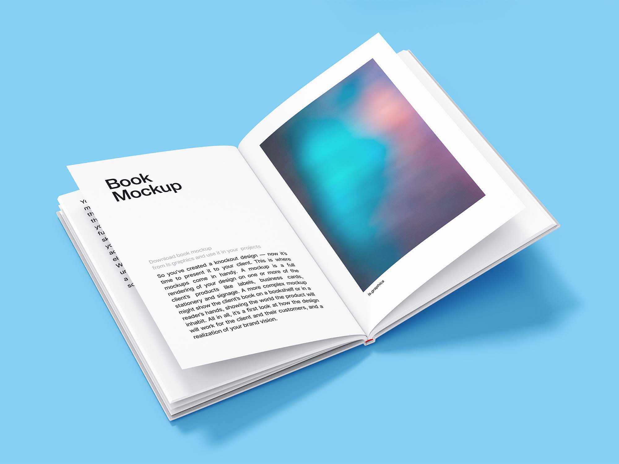 Free Open Hardcover Book Mockup (PSD)