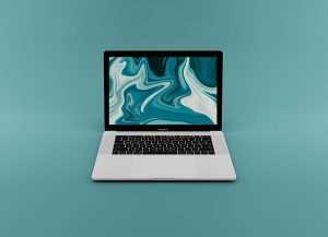 Free Opened MacBook Pro Mockup (PSD)