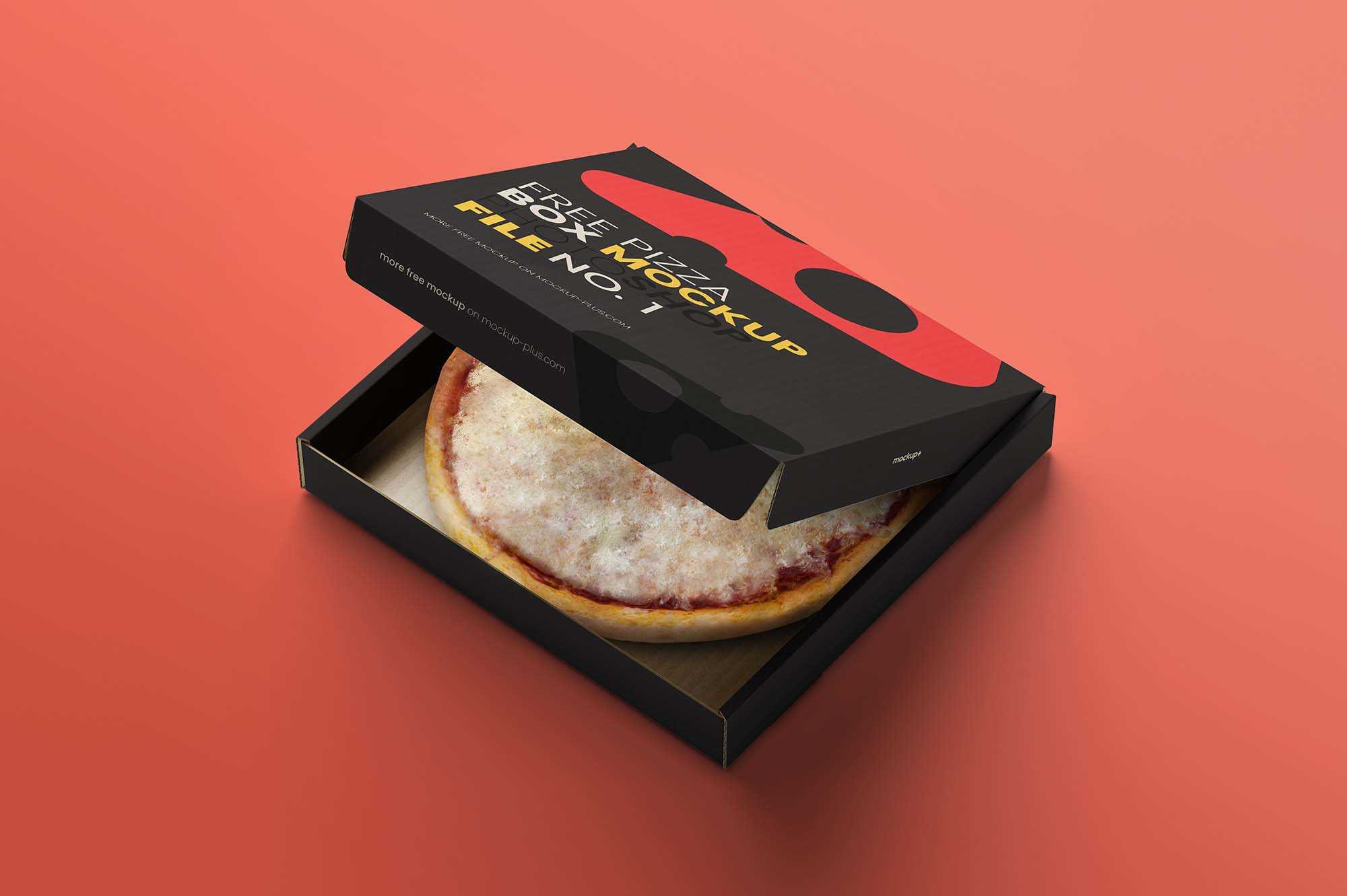 Free Opened Pizza Box Mockup (PSD)