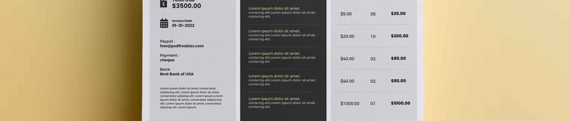 Free Optimis Invoice Template (PSD)