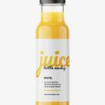 Free orange juice bottle mockup