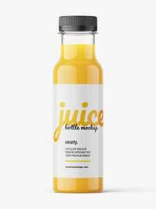 Free orange juice bottle mockup