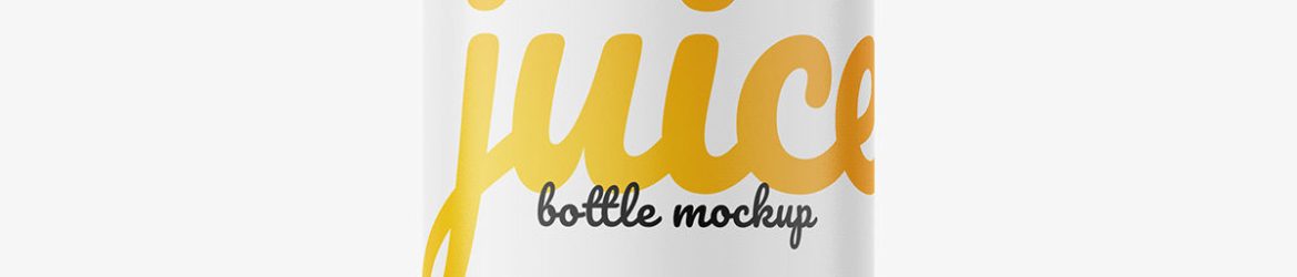 Free orange juice bottle mockup